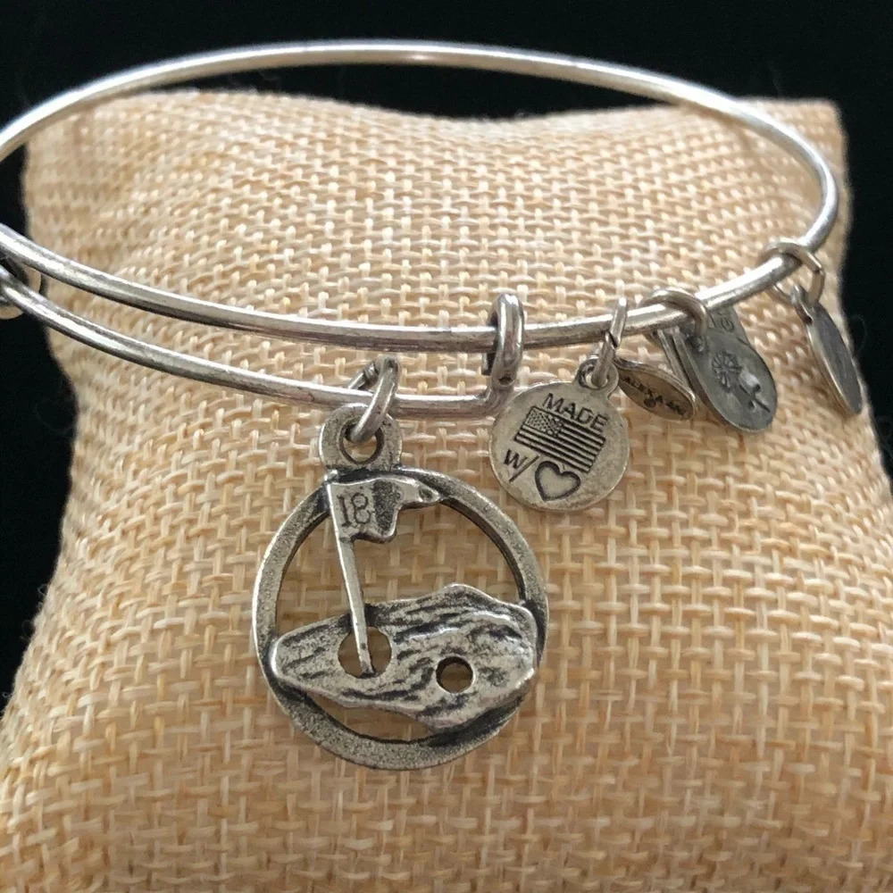 Alex & Ani Silver Golf Charm Bracelet 18th Hole‎